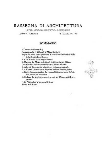 Rassegna di architettura rivista mensile di architettura e decorazione