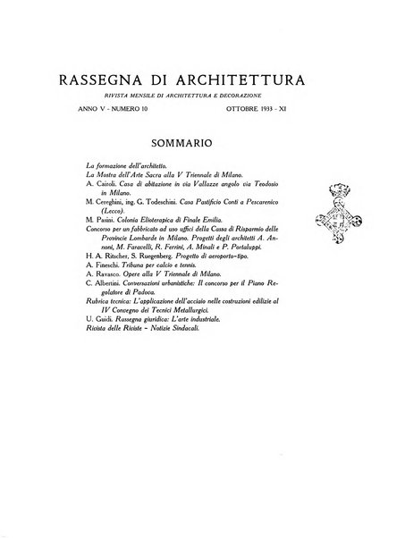 Rassegna di architettura rivista mensile di architettura e decorazione