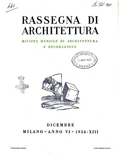 Rassegna di architettura rivista mensile di architettura e decorazione