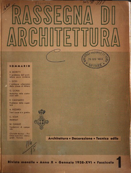 Rassegna di architettura rivista mensile di architettura e decorazione