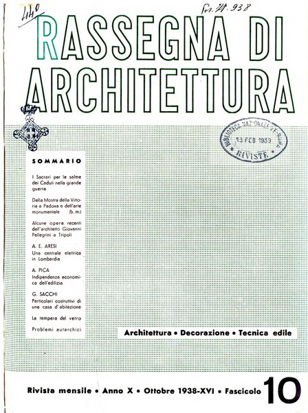 Rassegna di architettura rivista mensile di architettura e decorazione