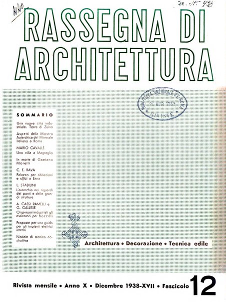 Rassegna di architettura rivista mensile di architettura e decorazione