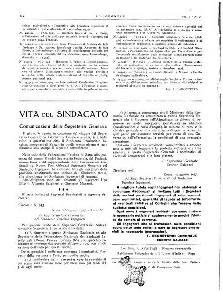 L'ingegnere rivista tecnica del Sindacato nazionale fascista ingegneri