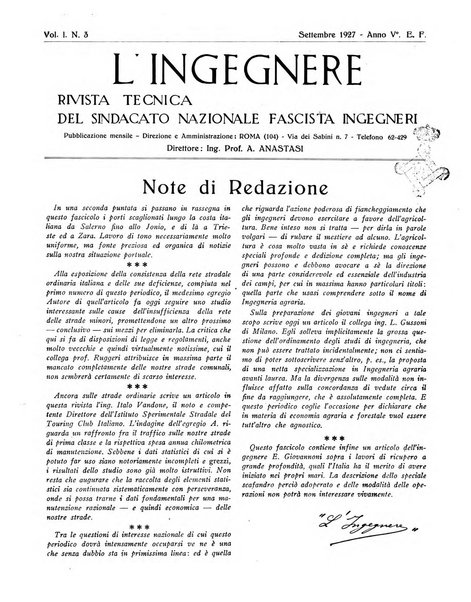 L'ingegnere rivista tecnica del Sindacato nazionale fascista ingegneri