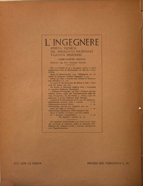 L'ingegnere rivista tecnica del Sindacato nazionale fascista ingegneri