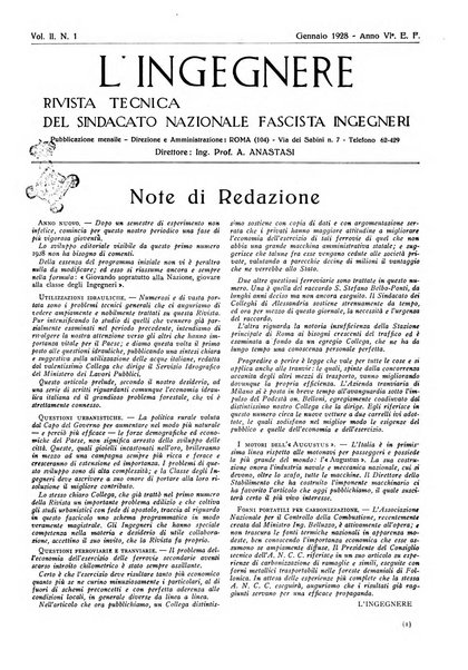 L'ingegnere rivista tecnica del Sindacato nazionale fascista ingegneri