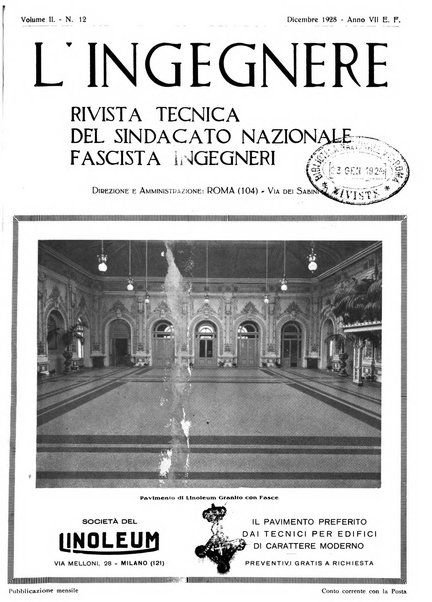 L'ingegnere rivista tecnica del Sindacato nazionale fascista ingegneri