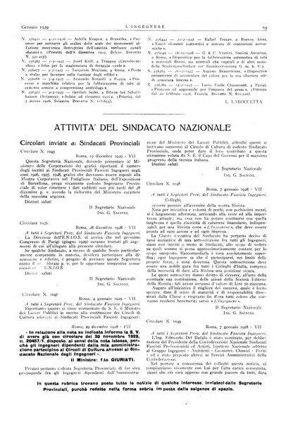 L'ingegnere rivista tecnica del Sindacato nazionale fascista ingegneri