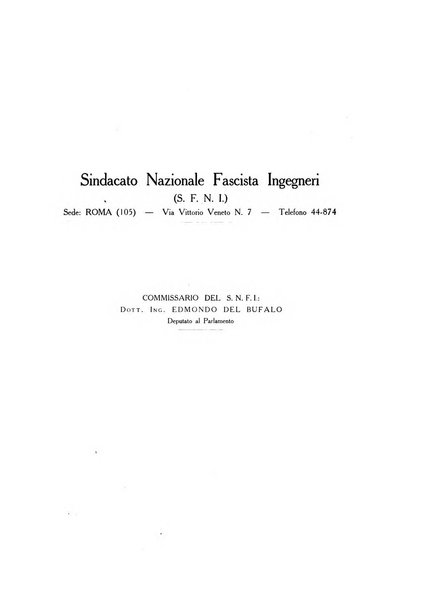 L'ingegnere rivista tecnica del Sindacato nazionale fascista ingegneri