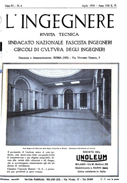 L'ingegnere rivista tecnica del Sindacato nazionale fascista ingegneri