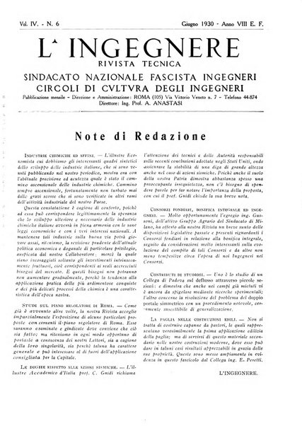 L'ingegnere rivista tecnica del Sindacato nazionale fascista ingegneri