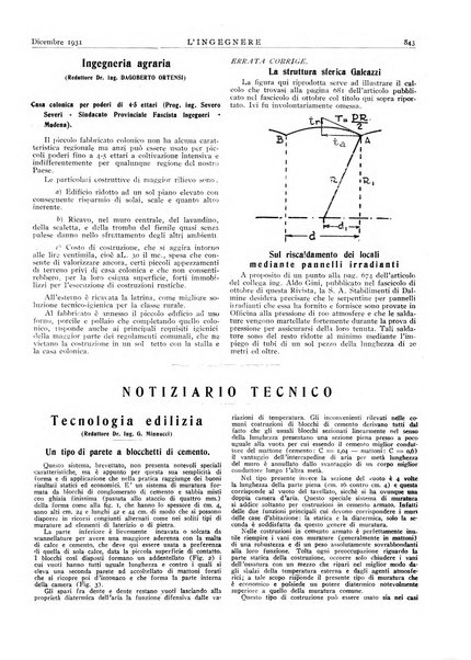 L'ingegnere rivista tecnica del Sindacato nazionale fascista ingegneri