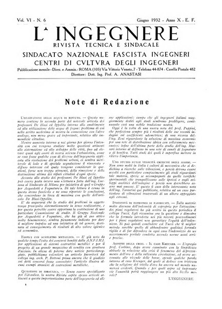 L'ingegnere rivista tecnica del Sindacato nazionale fascista ingegneri