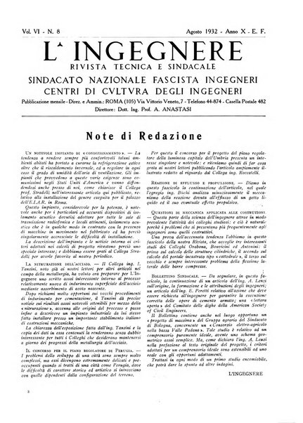 L'ingegnere rivista tecnica del Sindacato nazionale fascista ingegneri