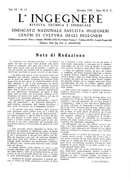 L'ingegnere rivista tecnica del Sindacato nazionale fascista ingegneri