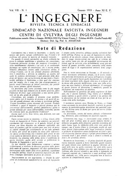 L'ingegnere rivista tecnica del Sindacato nazionale fascista ingegneri