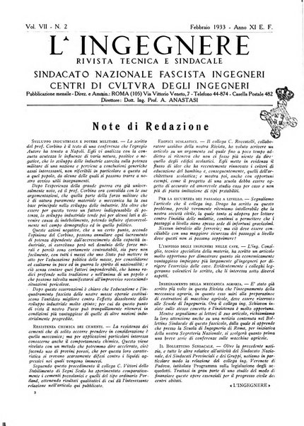 L'ingegnere rivista tecnica del Sindacato nazionale fascista ingegneri