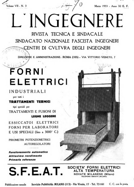 L'ingegnere rivista tecnica del Sindacato nazionale fascista ingegneri