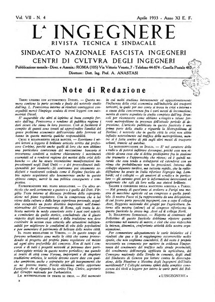 L'ingegnere rivista tecnica del Sindacato nazionale fascista ingegneri