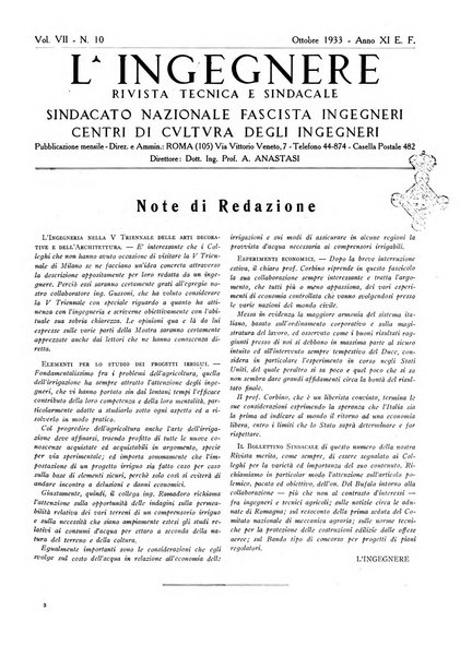 L'ingegnere rivista tecnica del Sindacato nazionale fascista ingegneri