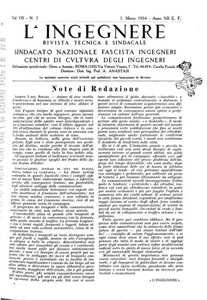 L'ingegnere rivista tecnica del Sindacato nazionale fascista ingegneri