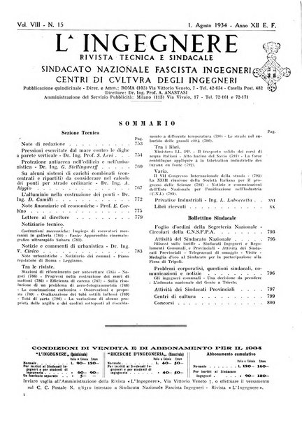 L'ingegnere rivista tecnica del Sindacato nazionale fascista ingegneri