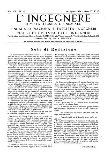 L'ingegnere rivista tecnica del Sindacato nazionale fascista ingegneri