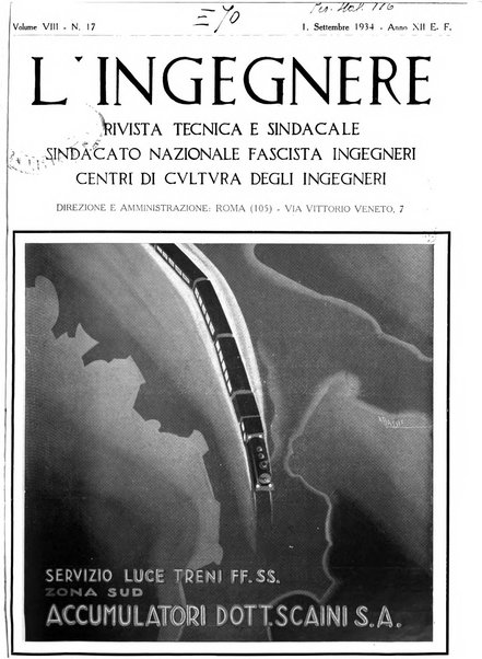 L'ingegnere rivista tecnica del Sindacato nazionale fascista ingegneri