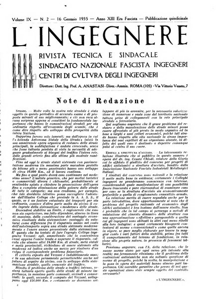 L'ingegnere rivista tecnica del Sindacato nazionale fascista ingegneri