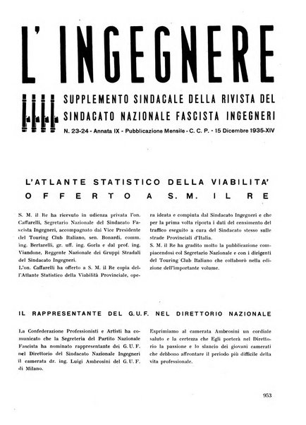 L'ingegnere rivista tecnica del Sindacato nazionale fascista ingegneri