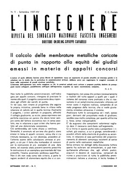 L'ingegnere rivista tecnica del Sindacato nazionale fascista ingegneri