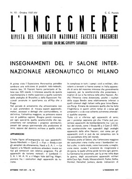 L'ingegnere rivista tecnica del Sindacato nazionale fascista ingegneri