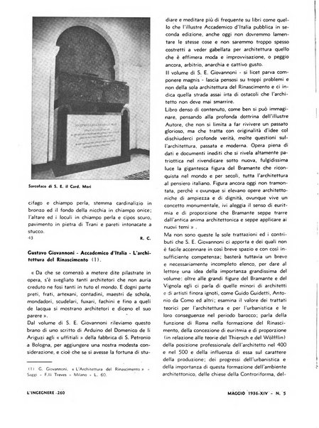 L'ingegnere rivista tecnica del Sindacato nazionale fascista ingegneri