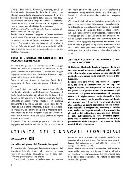 L'ingegnere rivista tecnica del Sindacato nazionale fascista ingegneri