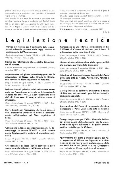 L'ingegnere rivista tecnica del Sindacato nazionale fascista ingegneri