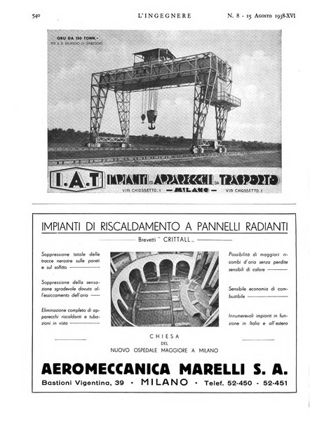 L'ingegnere rivista tecnica del Sindacato nazionale fascista ingegneri