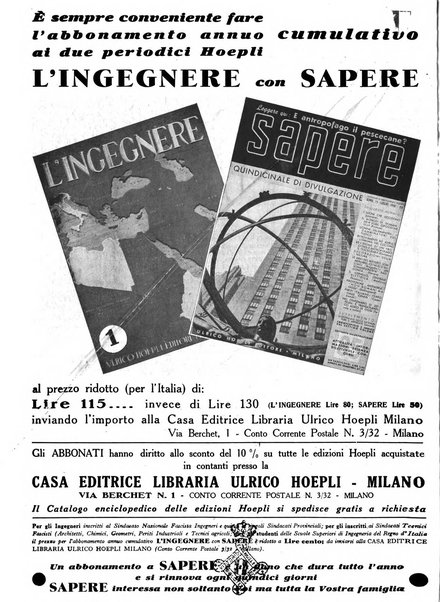 L'ingegnere rivista tecnica del Sindacato nazionale fascista ingegneri