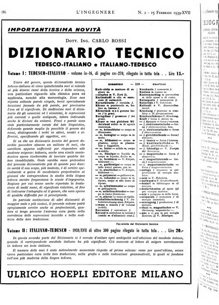 L'ingegnere rivista tecnica del Sindacato nazionale fascista ingegneri