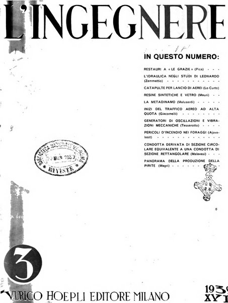 L'ingegnere rivista tecnica del Sindacato nazionale fascista ingegneri