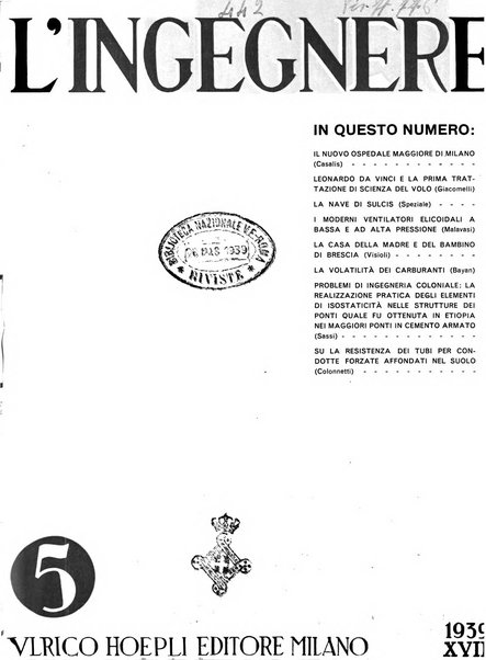 L'ingegnere rivista tecnica del Sindacato nazionale fascista ingegneri