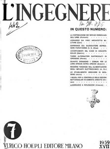 L'ingegnere rivista tecnica del Sindacato nazionale fascista ingegneri