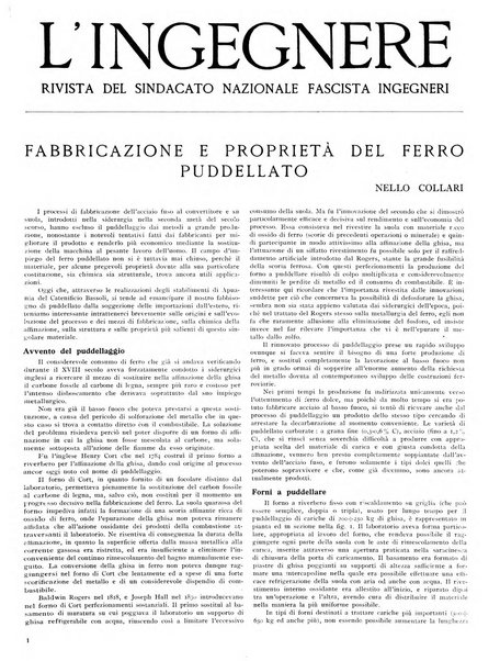 L'ingegnere rivista tecnica del Sindacato nazionale fascista ingegneri