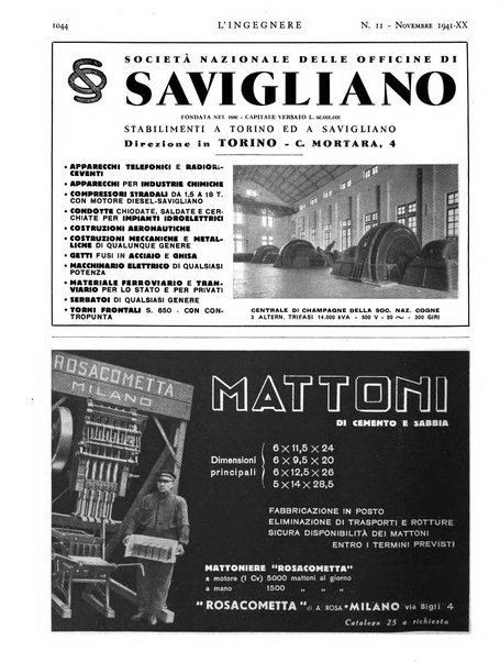 L'ingegnere rivista tecnica del Sindacato nazionale fascista ingegneri