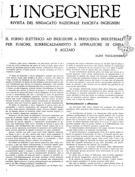 L'ingegnere rivista tecnica del Sindacato nazionale fascista ingegneri