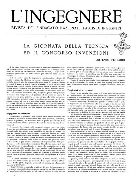 L'ingegnere rivista tecnica del Sindacato nazionale fascista ingegneri