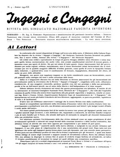 L'ingegnere rivista tecnica del Sindacato nazionale fascista ingegneri