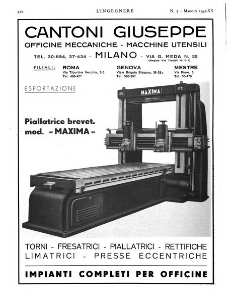 L'ingegnere rivista tecnica del Sindacato nazionale fascista ingegneri