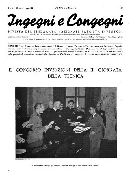 L'ingegnere rivista tecnica del Sindacato nazionale fascista ingegneri