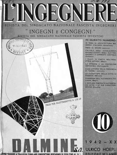 L'ingegnere rivista tecnica del Sindacato nazionale fascista ingegneri