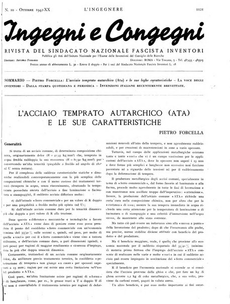 L'ingegnere rivista tecnica del Sindacato nazionale fascista ingegneri